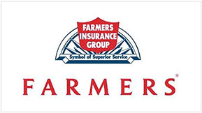 A farmers insurance group logo with the word farmer underneath it.