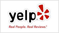 A yelp logo with the words " real people. Real reviews."
